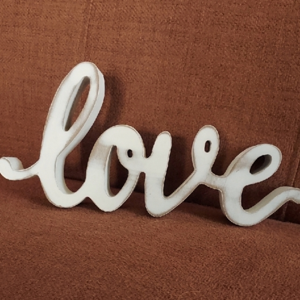 White Love Sign Decor